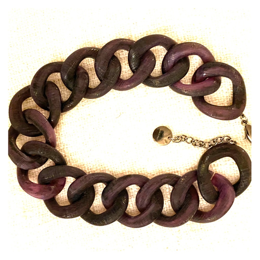 Pono Italy designer resin link statement necklace